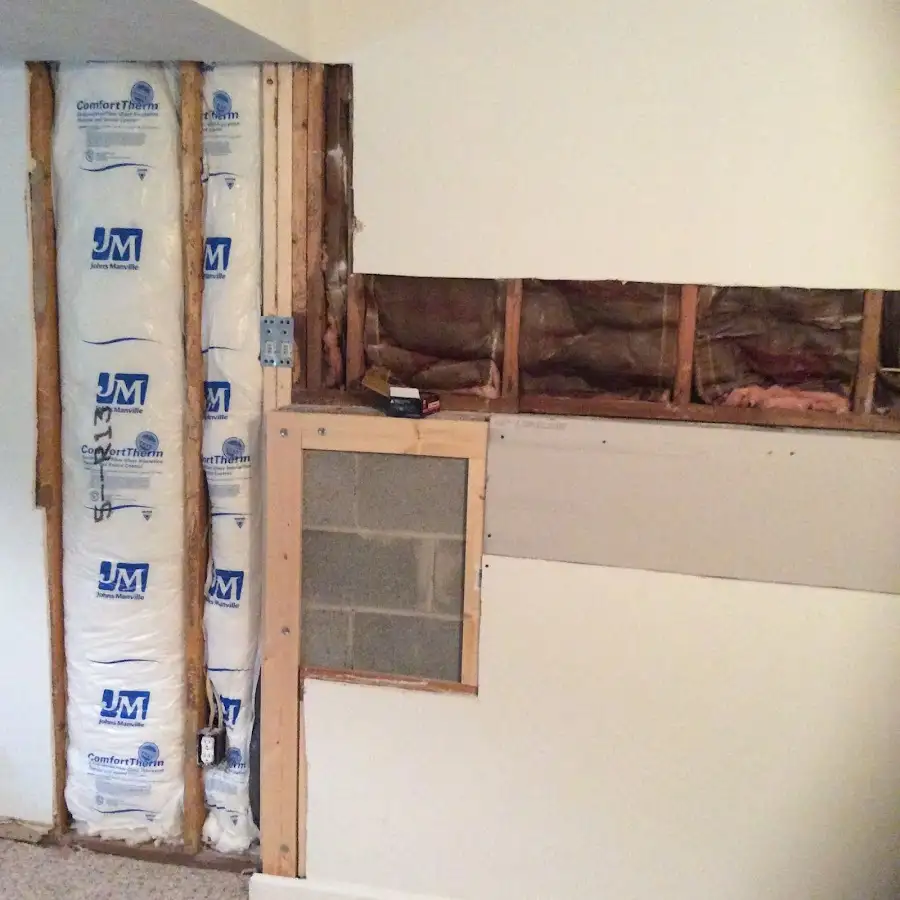 Wall insulation replacement during Contents Cleaning & Restoration in West Long Branch